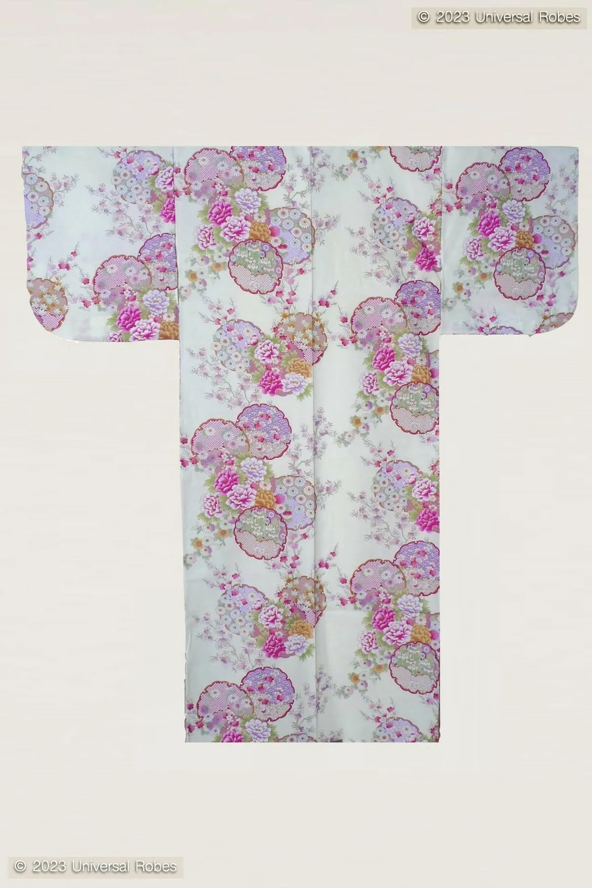 Women Colorful Circles Cotton Yukata Kimono
