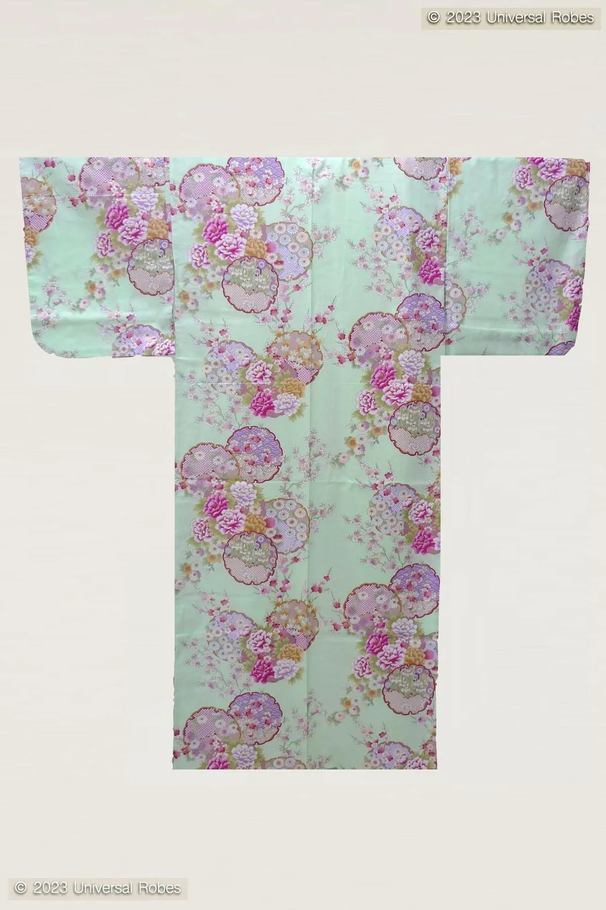 Women Colorful Circles Cotton Yukata Kimono