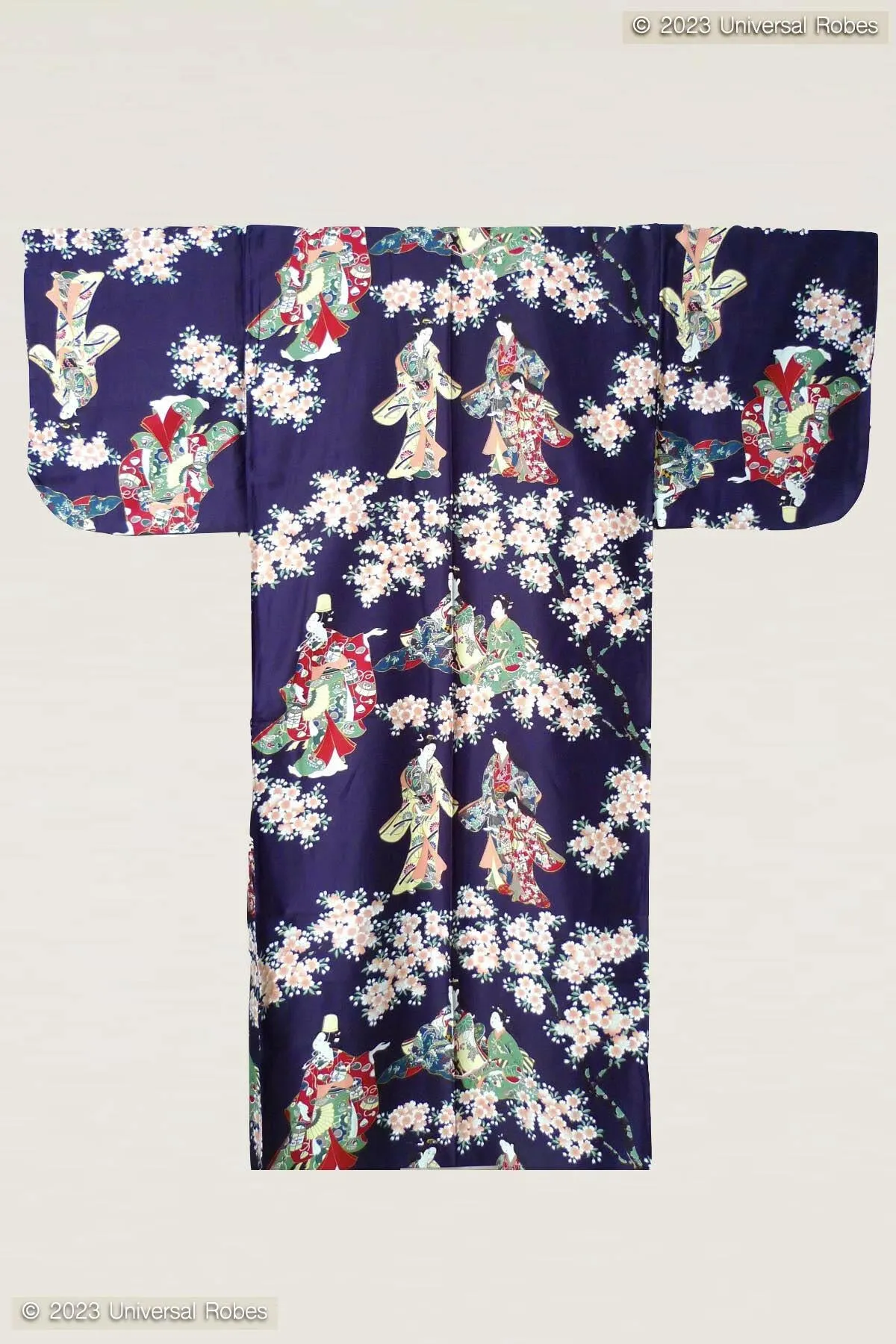 Women Flower Viewing Cotton Sateen Kimono
