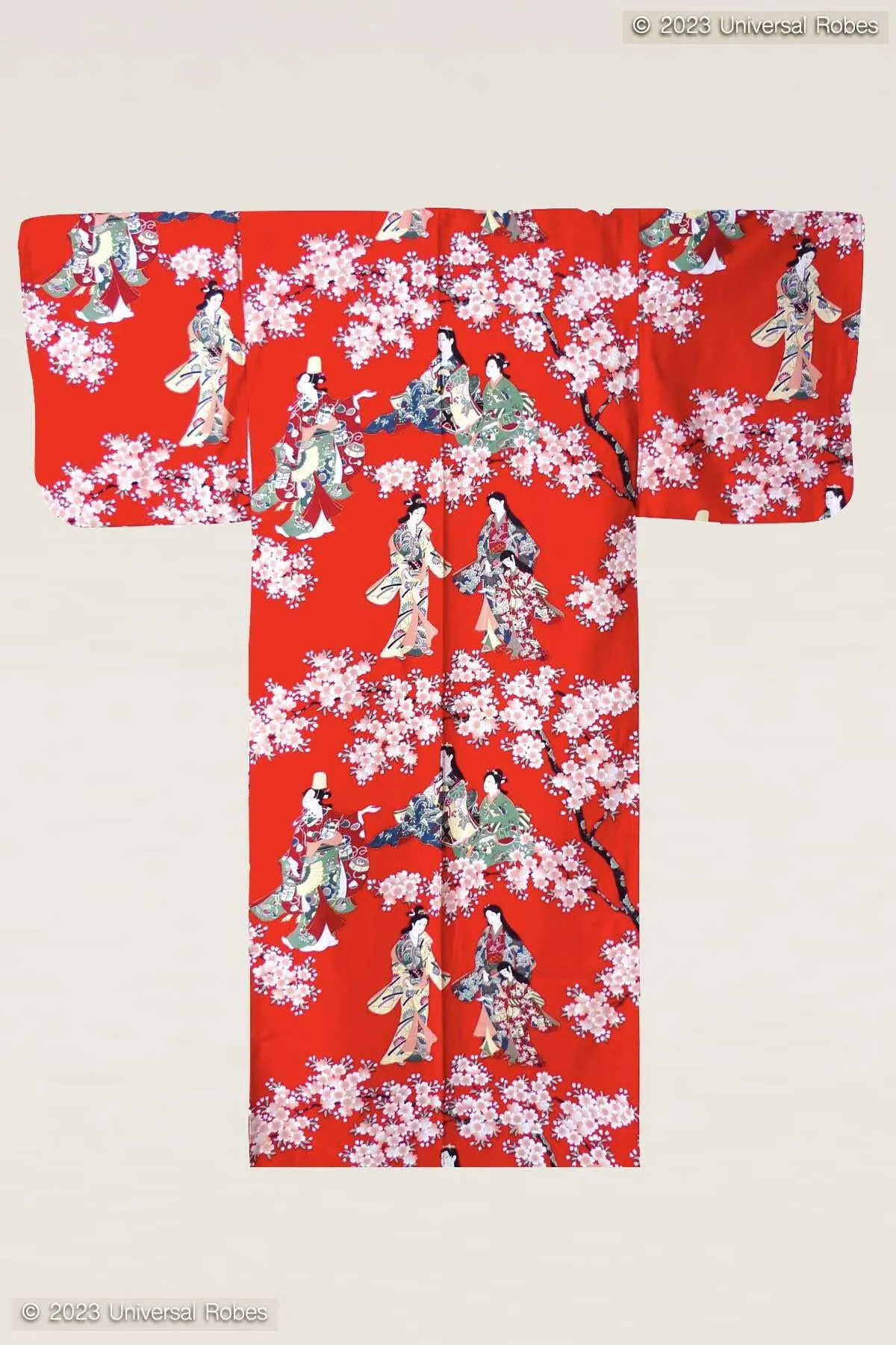 Women Flower Viewing Cotton Sateen Kimono