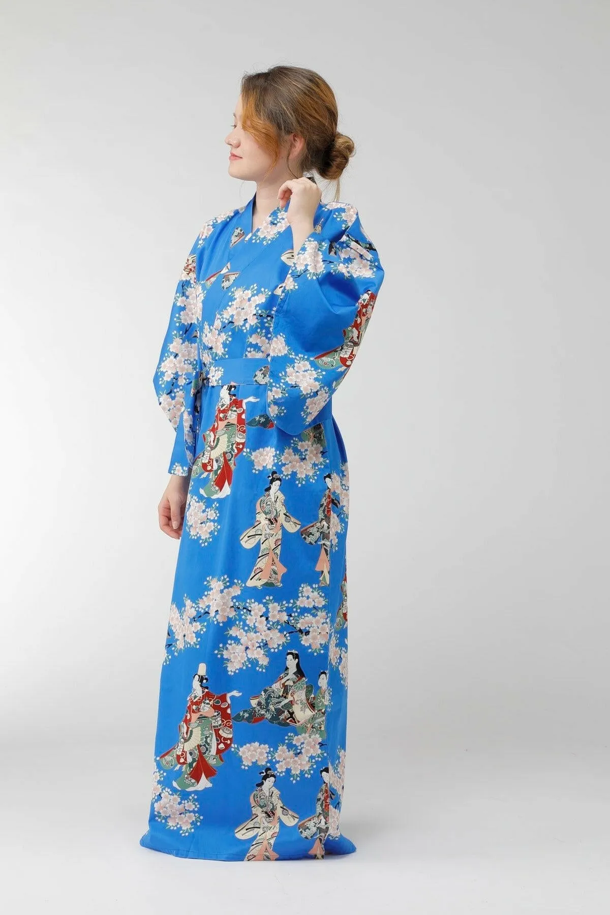 Women Flower Viewing Cotton Sateen Kimono