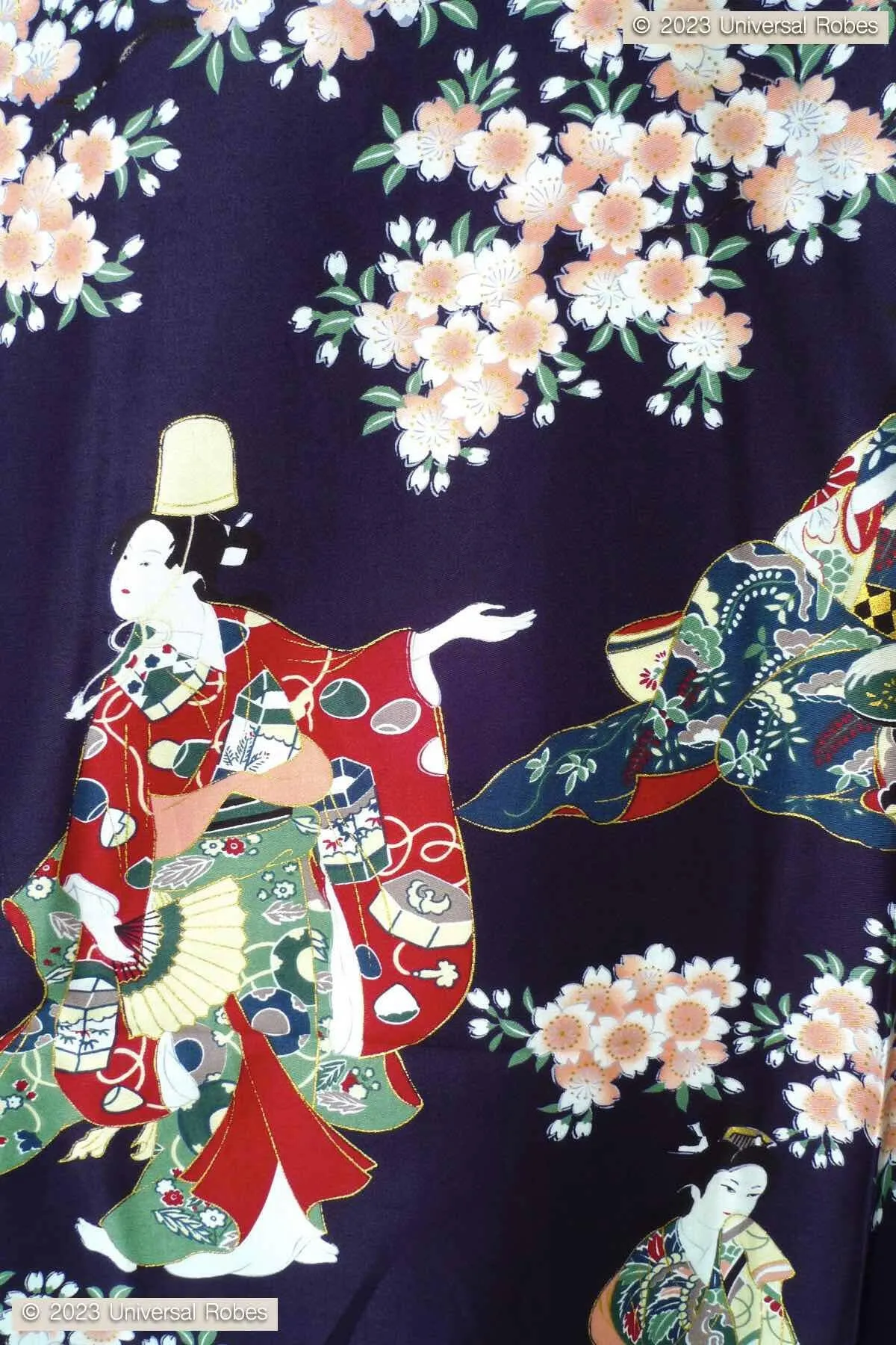 Women Flower Viewing Cotton Sateen Kimono