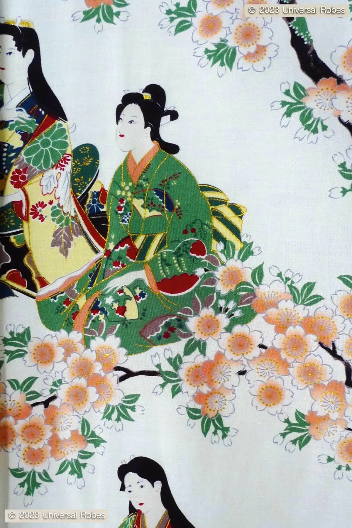 Women Flower Viewing Cotton Sateen Kimono