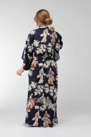 Women Flower Viewing Cotton Sateen Kimono