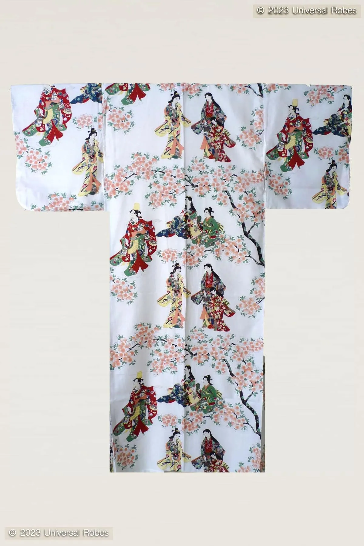 Women Flower Viewing Cotton Sateen Kimono