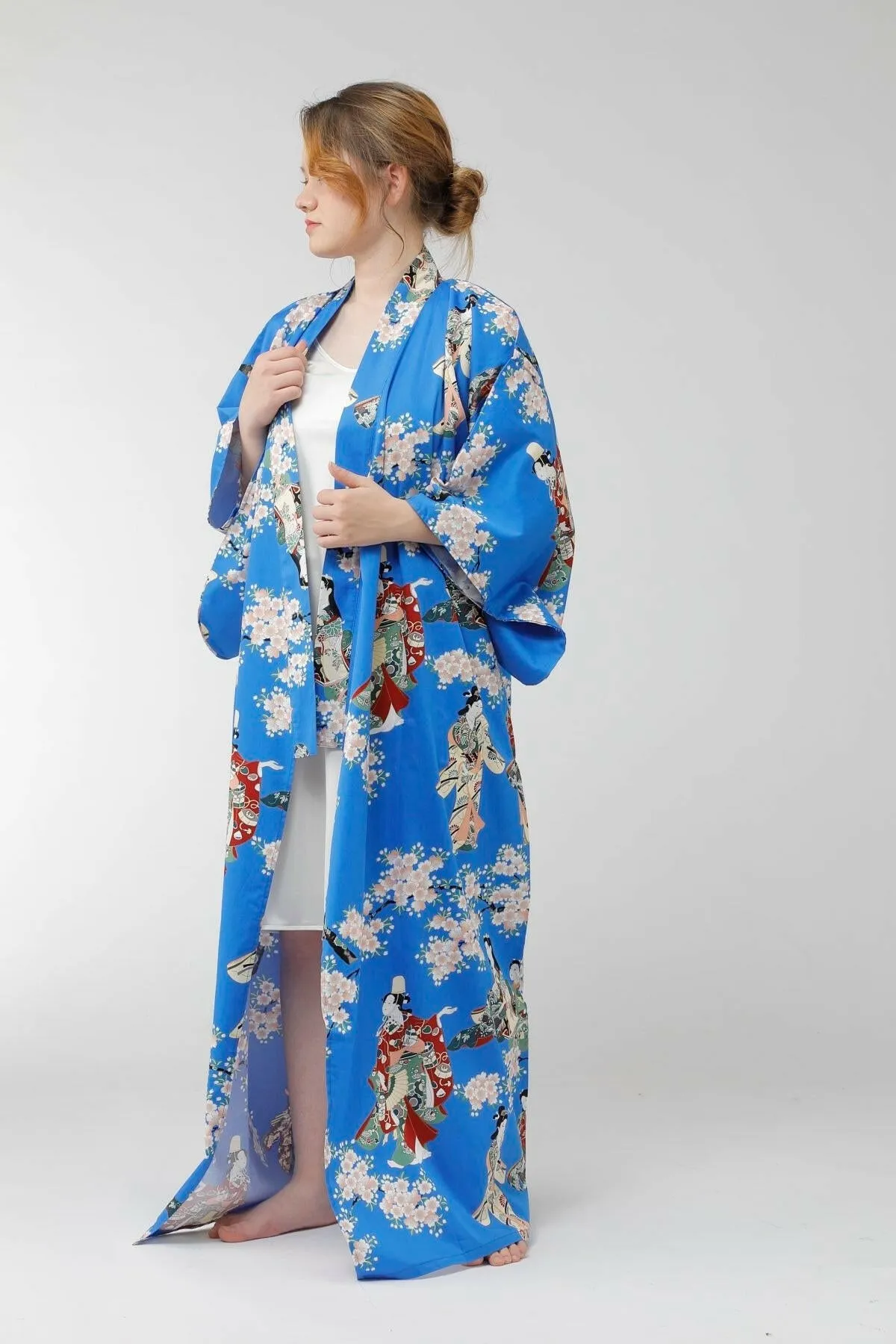 Women Flower Viewing Cotton Sateen Kimono