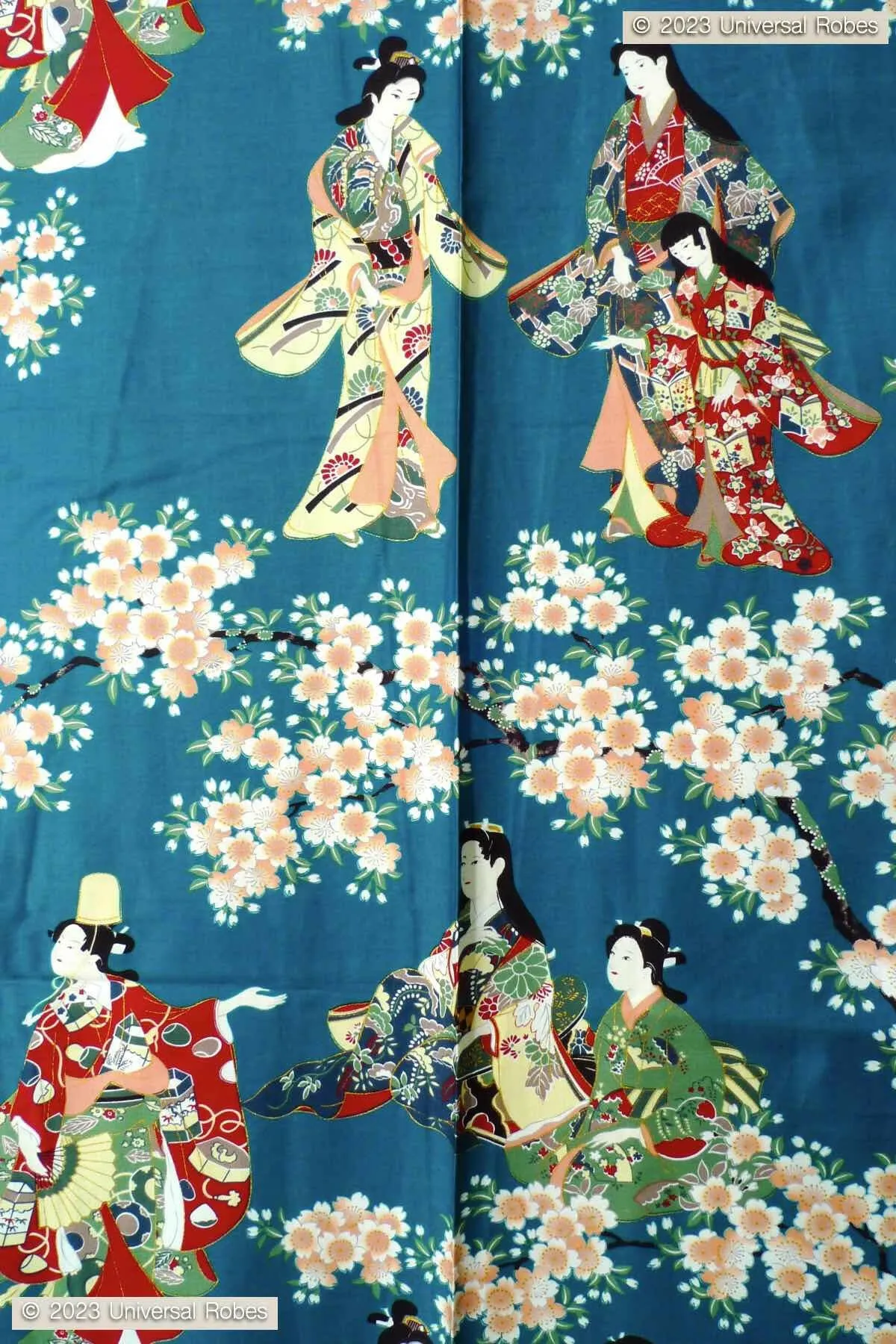 Women Flower Viewing Cotton Sateen Kimono