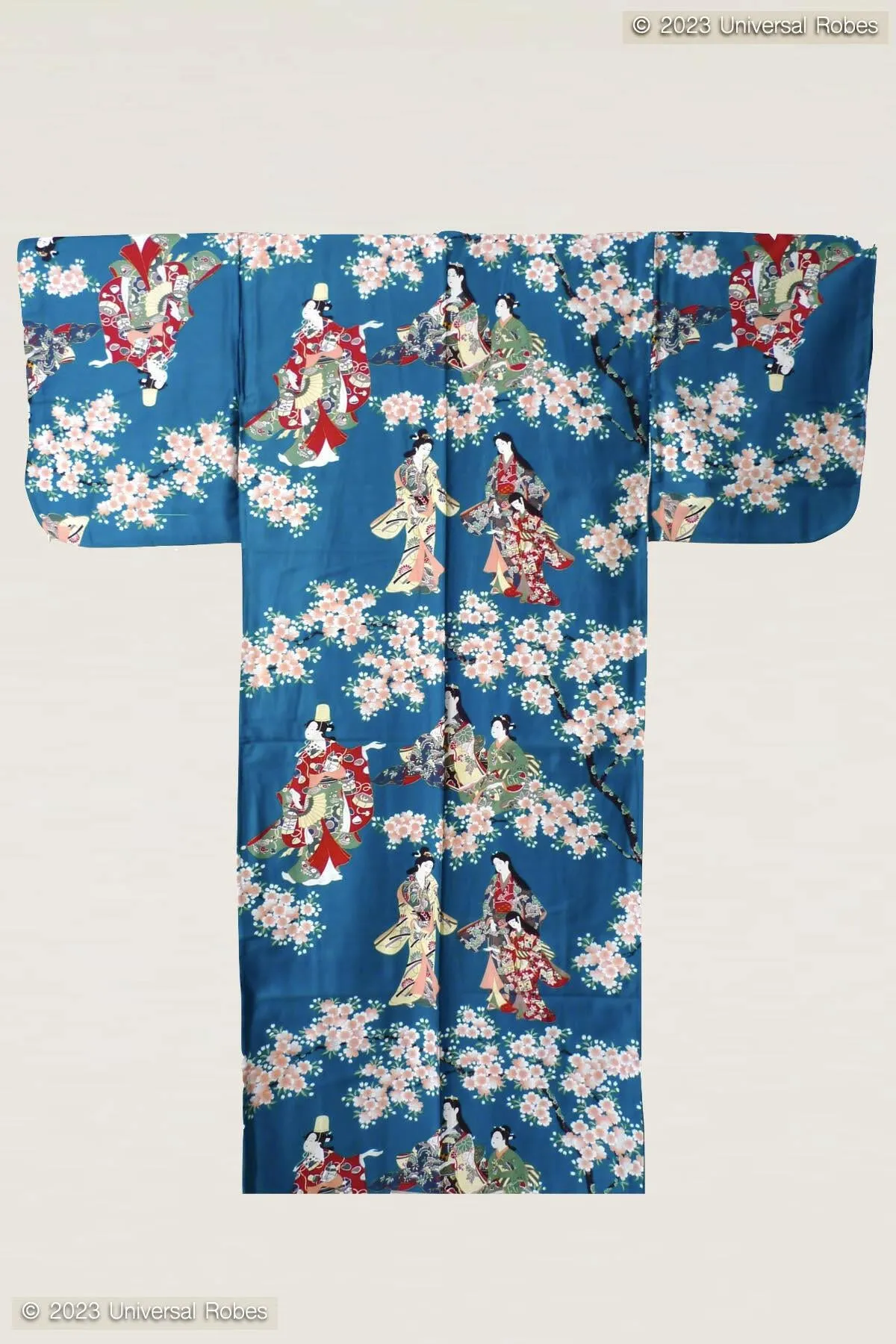 Women Flower Viewing Cotton Sateen Kimono