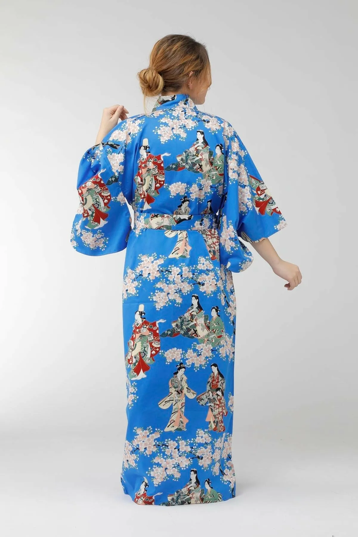 Women Flower Viewing Cotton Sateen Kimono