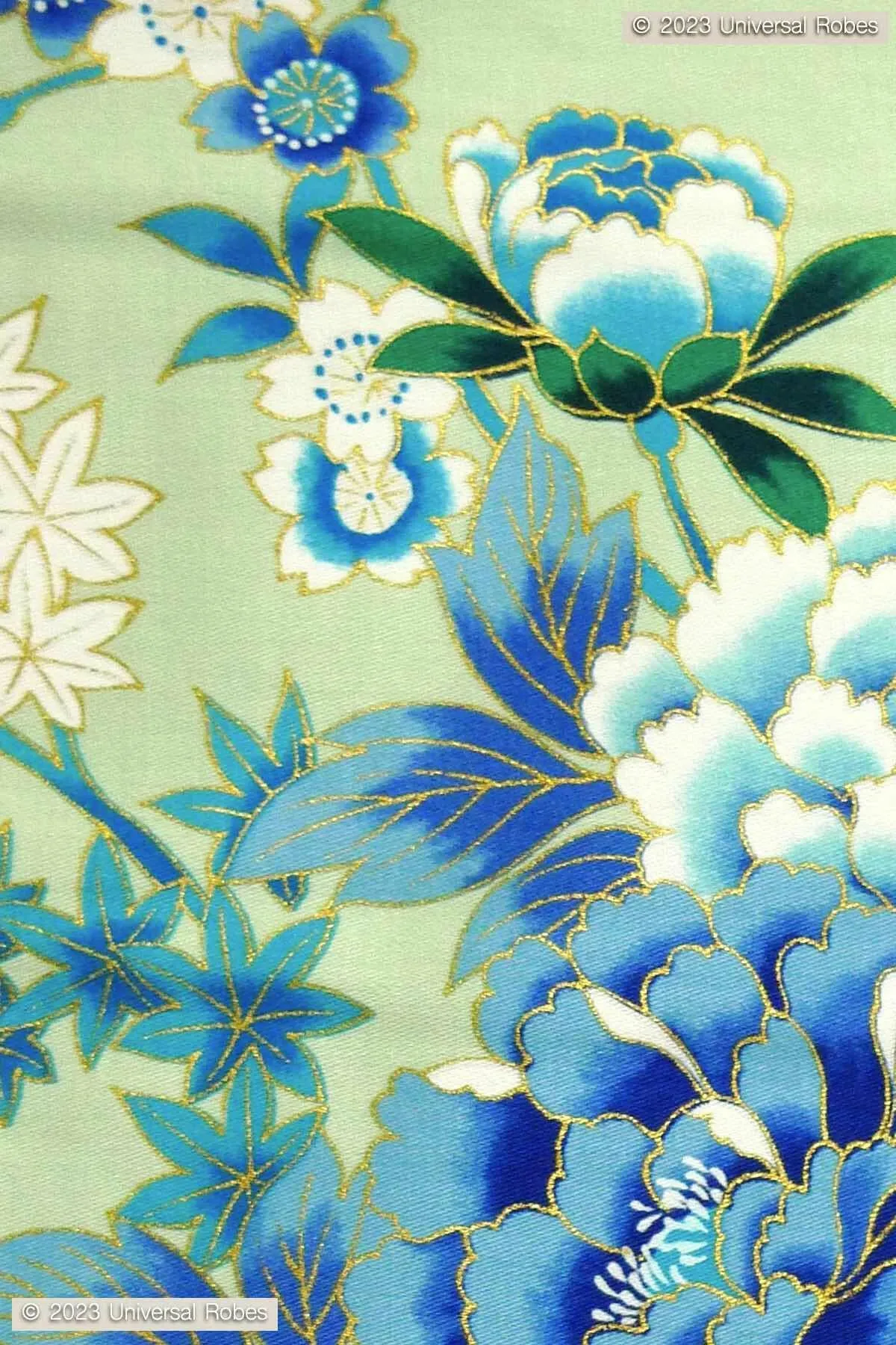Women Peony & Cherry Blossom Cotton Sateen Kimono