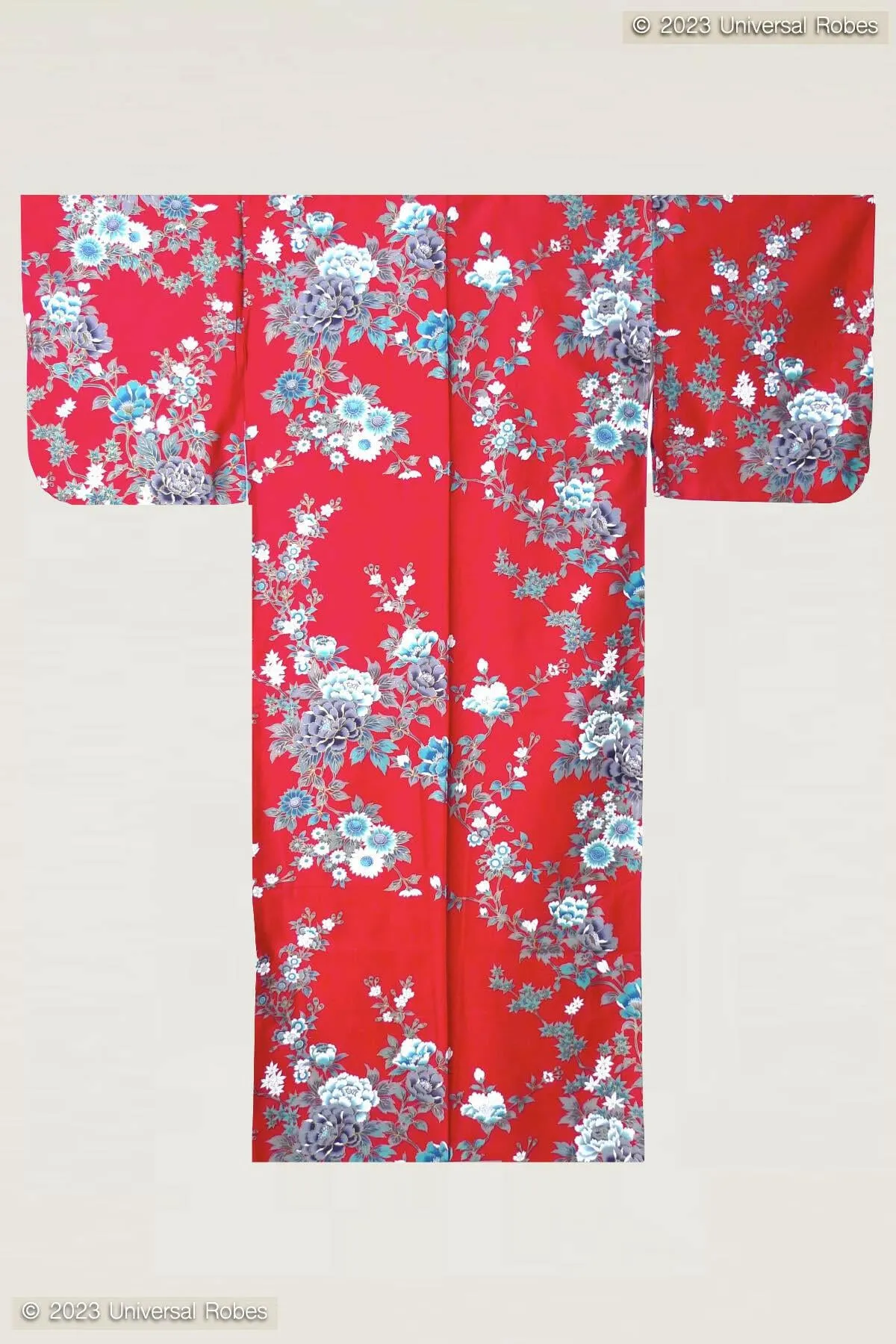 Women Peony & Cherry Blossom Cotton Sateen Kimono
