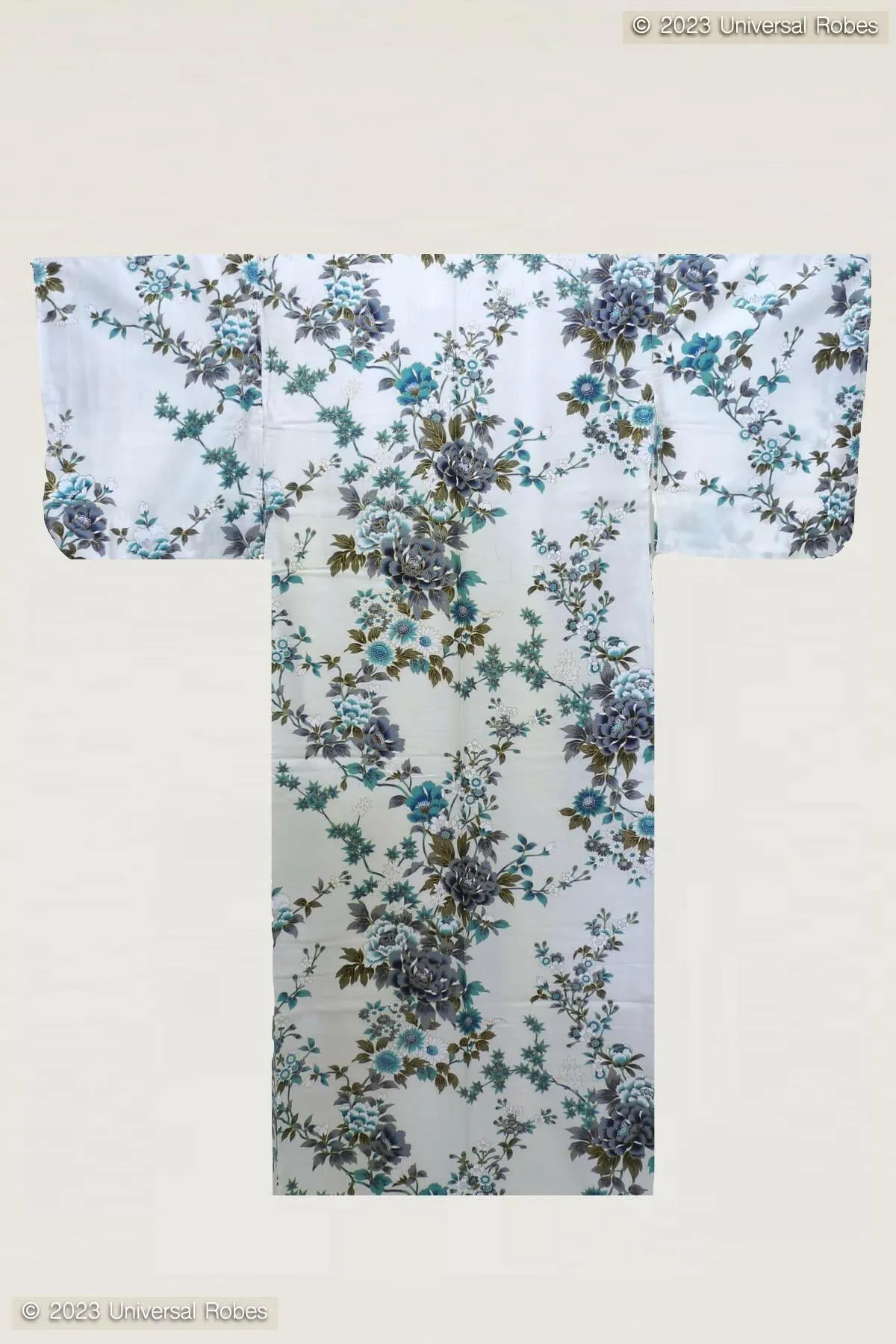 Women Peony & Cherry Blossom Cotton Sateen Kimono