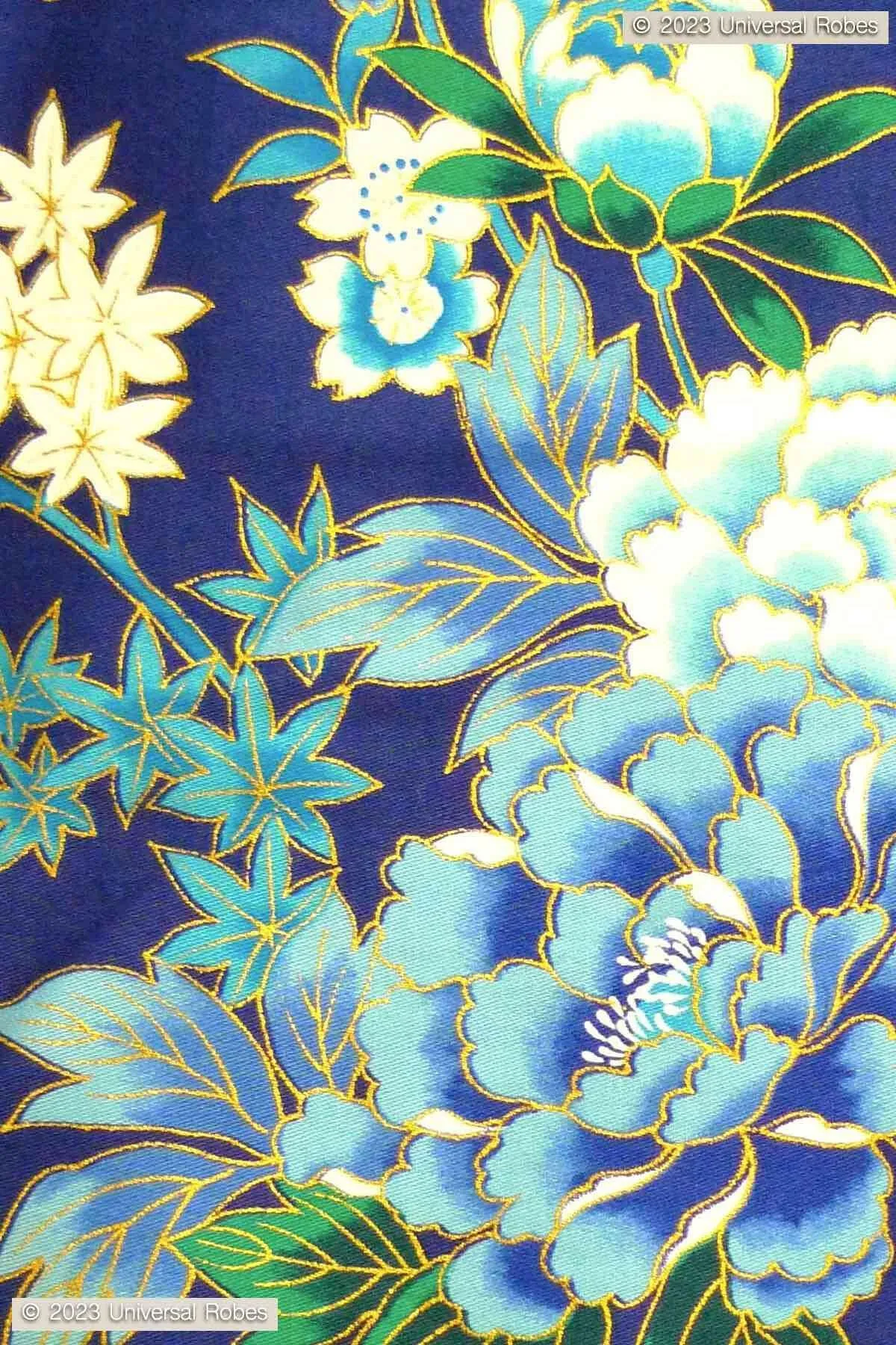 Women Peony & Cherry Blossom Cotton Sateen Kimono