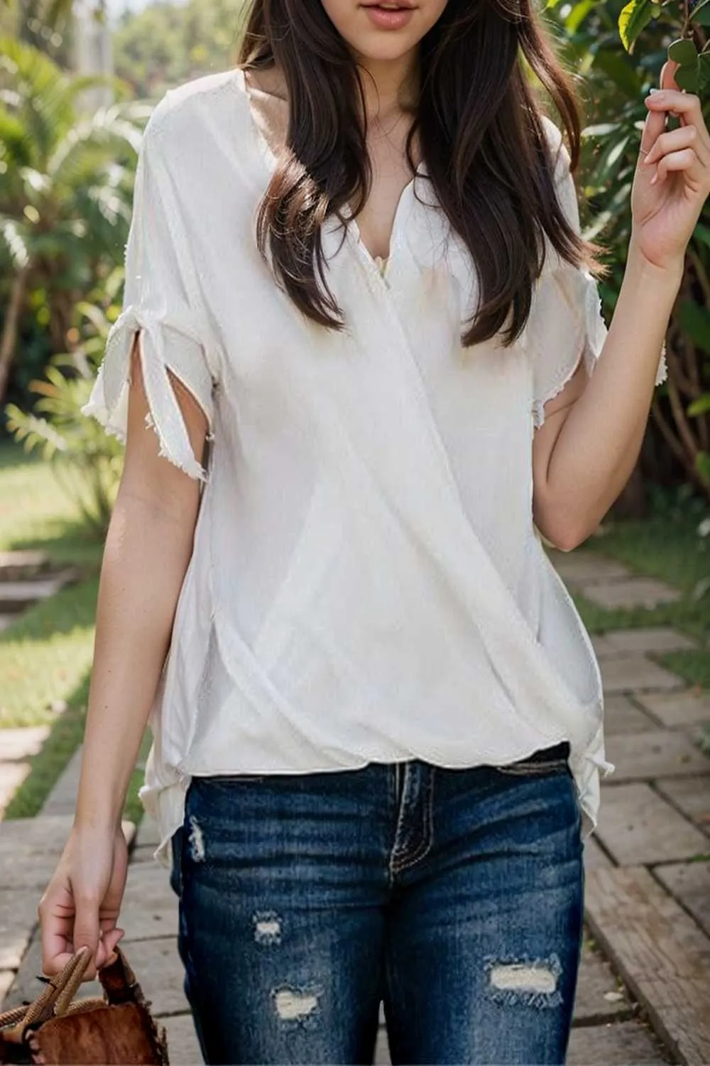 women s blouses loose solid belted long sleeve blouse