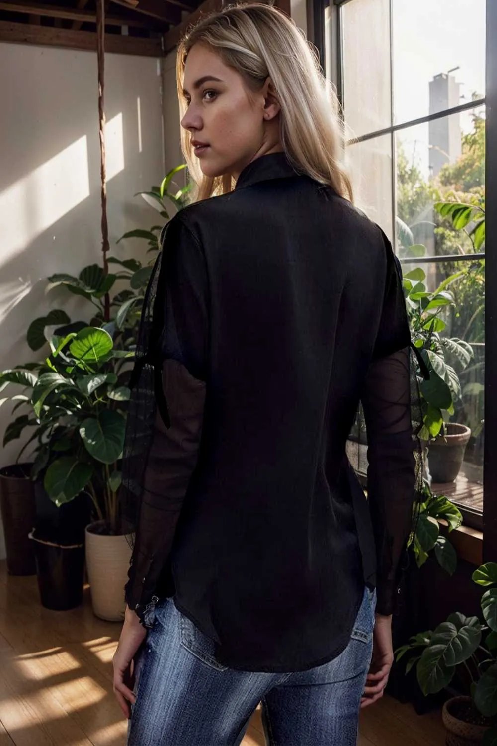 women s blouses loose solid belted long sleeve blouse