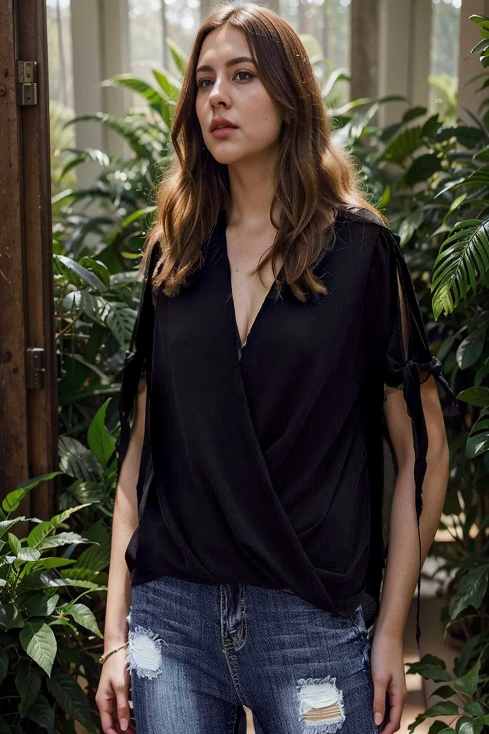 women s blouses loose solid belted long sleeve blouse