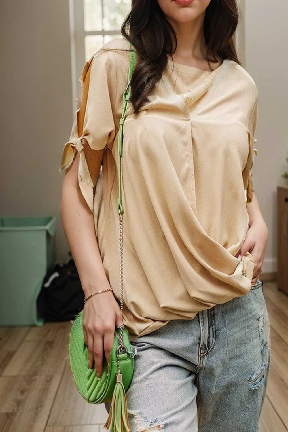 women s blouses loose solid belted long sleeve blouse