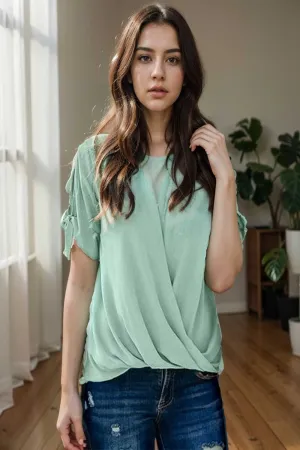 women s blouses loose solid belted long sleeve blouse