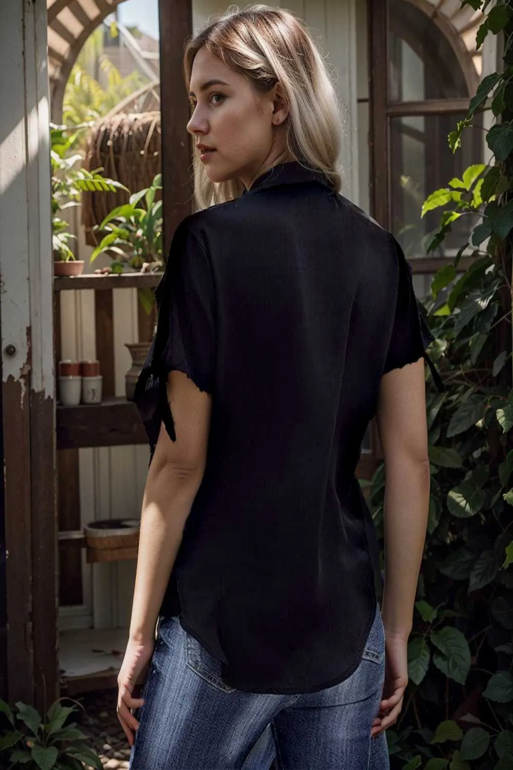 women s blouses loose solid belted long sleeve blouse
