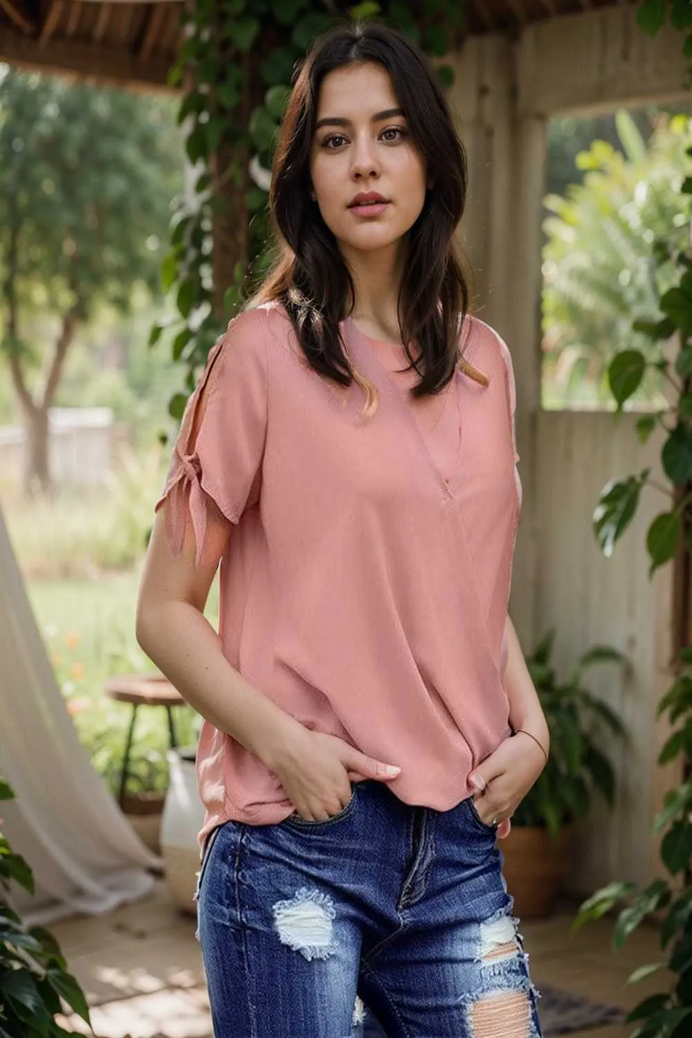 women s blouses loose solid belted long sleeve blouse