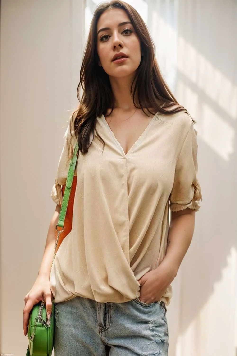 women s blouses loose solid belted long sleeve blouse