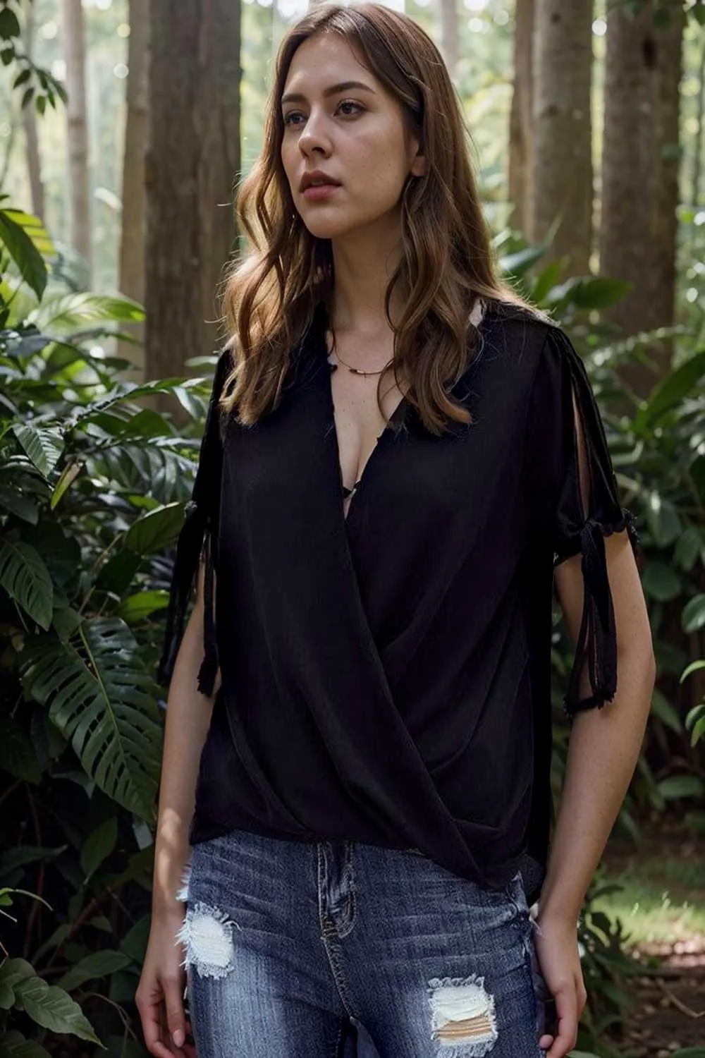 women s blouses loose solid belted long sleeve blouse