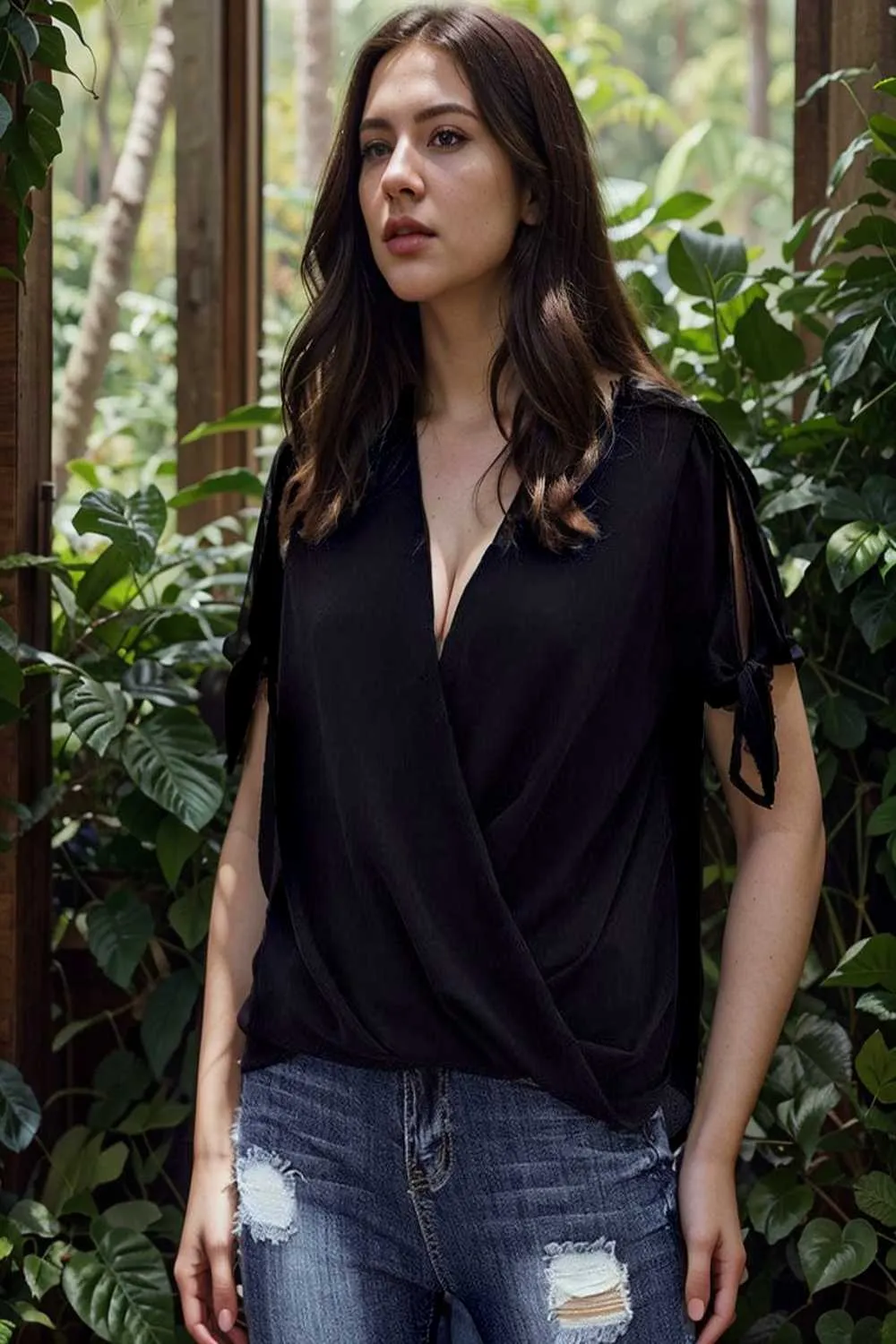 women s blouses loose solid belted long sleeve blouse