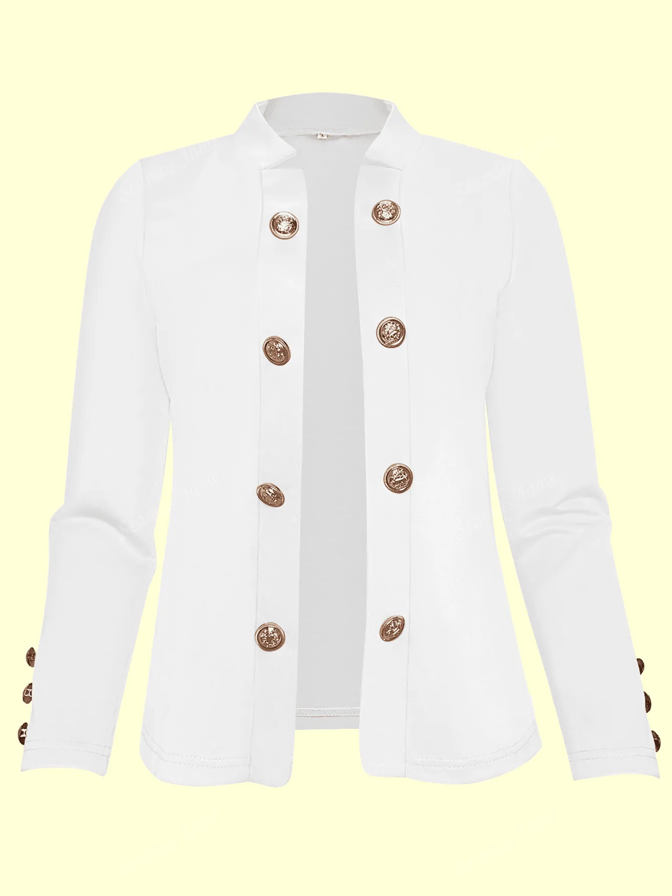 Women Solid Color Button Down Long Sleeve Jacket, Spring & Fall