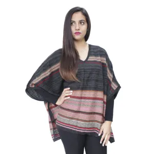 Women's 100% Baby Alpaca Wool Knitted Poncho Sweater Cape