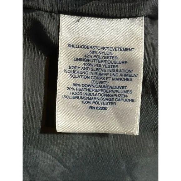 Women’s Lands' End Down Line Heather Grey Puffer Coat Size Petite Small
