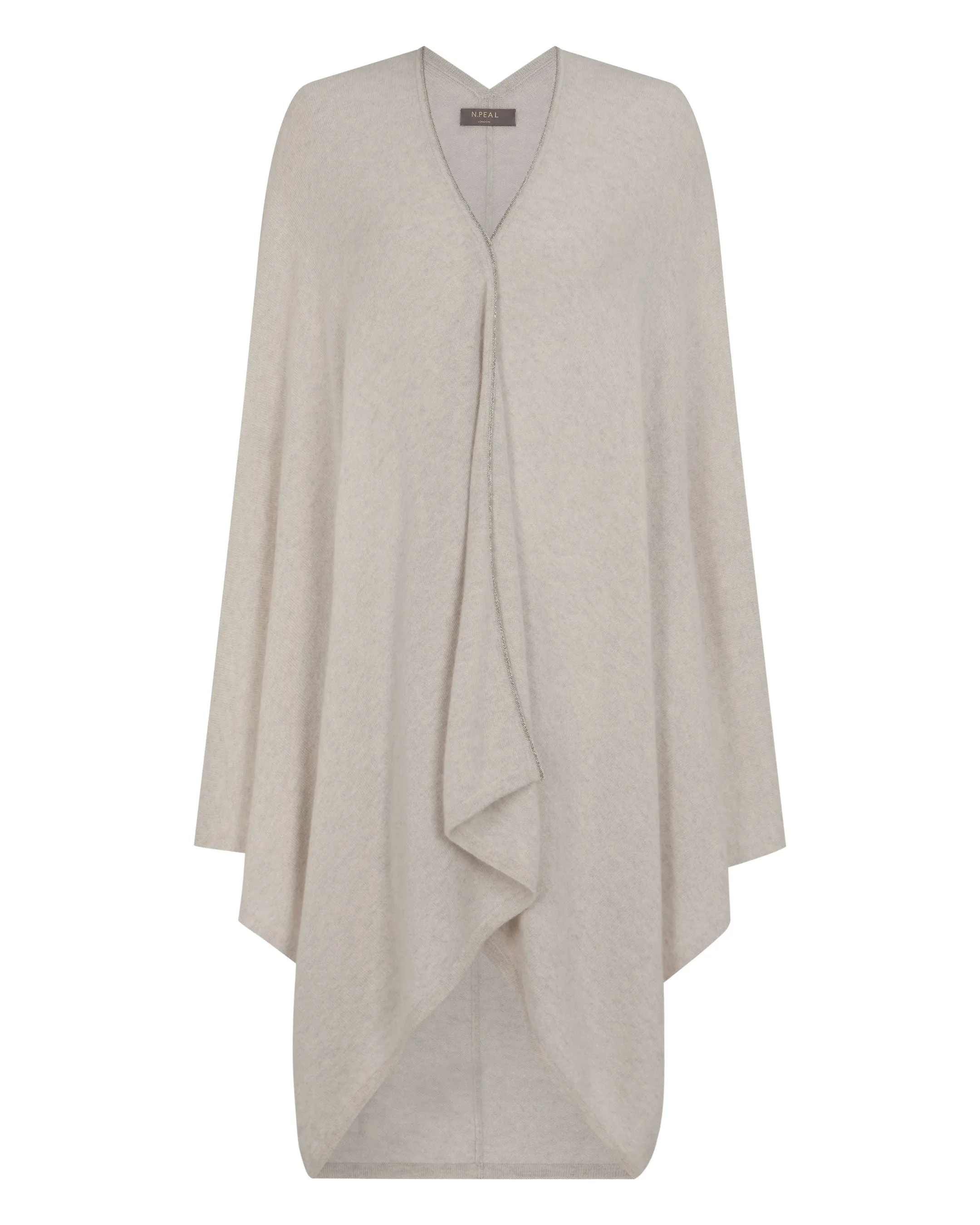 Women's Lily Metal Trim Lightweight Cashmere Cape Pebble Grey