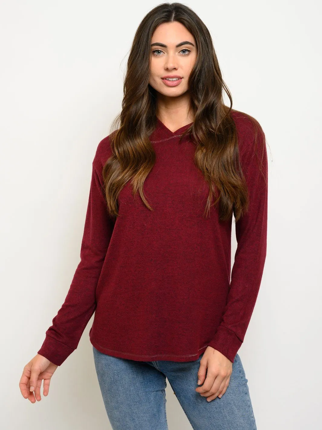 WOMEN'S LONG SLEEVE HOODIE TOP