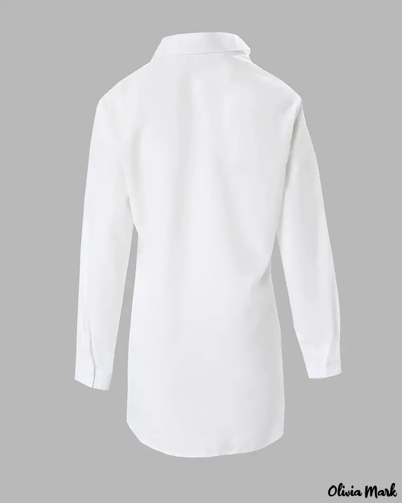 Xieyinshe - Butterfly Print Long Sleeve Button Down Shirt