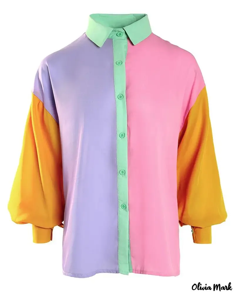 Xieyinshe - Button Front Long Sleeve Shirt