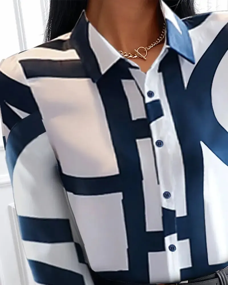 Xieyinshe - Creative Print Long Sleeve Shirt
