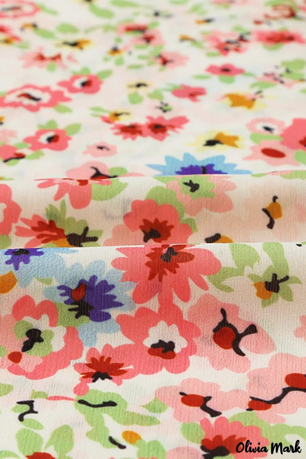 Xieyinshe - Floral Print V-Neck Long Sleeve Shirt