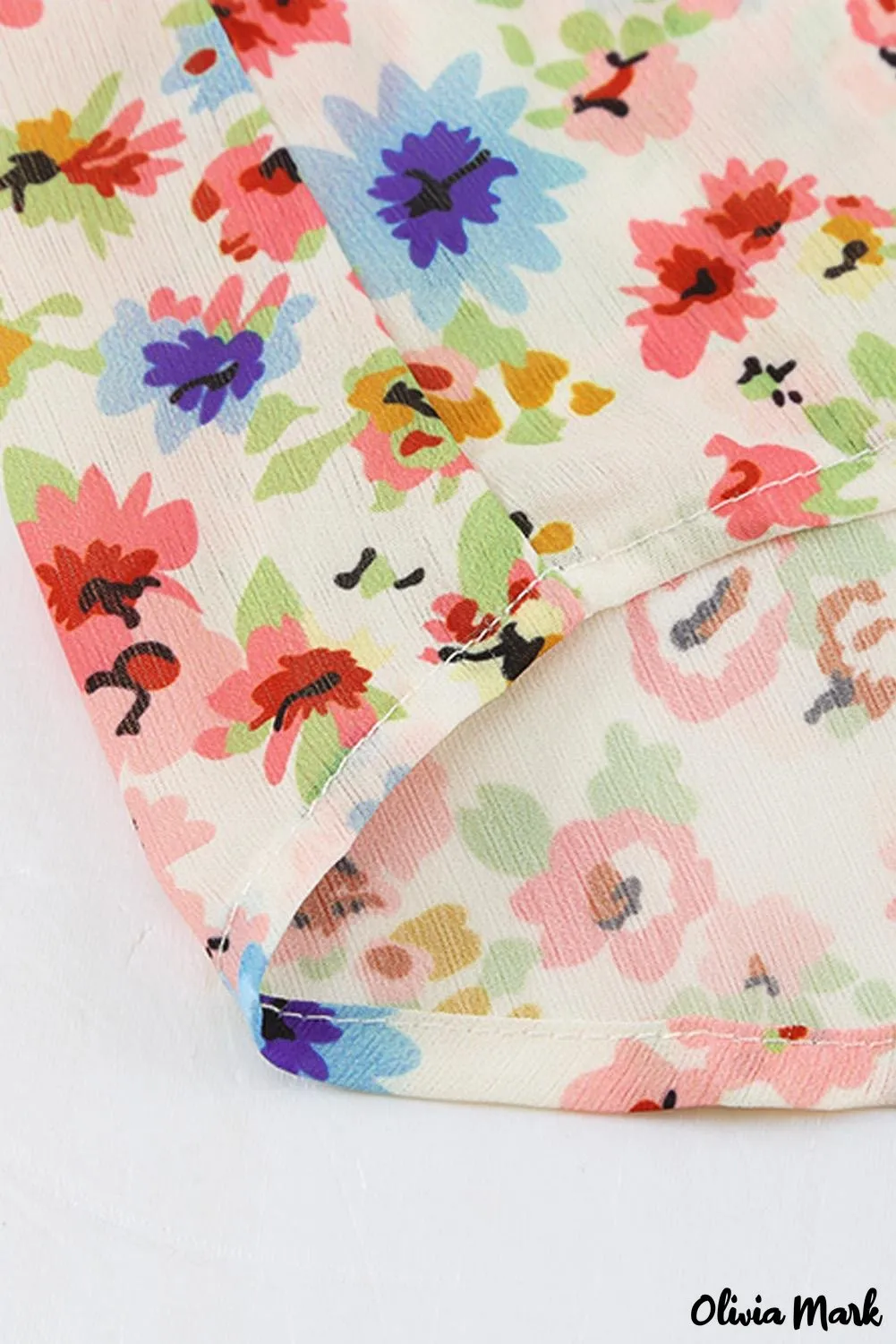 Xieyinshe - Floral Print V-Neck Long Sleeve Shirt