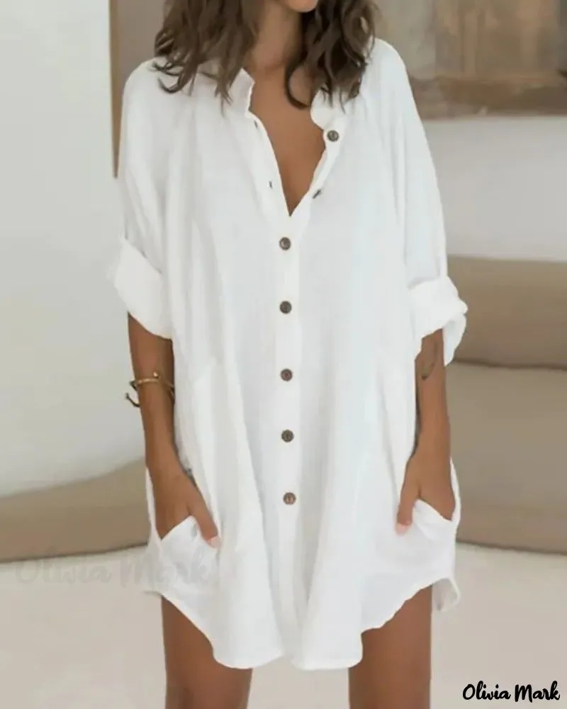 Xieyinshe - Long Sleeve Button Pocket Blouse