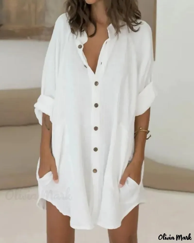 Xieyinshe - Long Sleeve Button Pocket Blouse