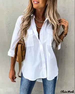 Xieyinshe - Long sleeve shirt with buttoned pocket