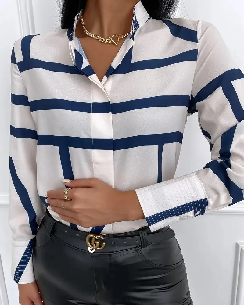 Xieyinshe - Long Sleeve Striped Casual Shirt