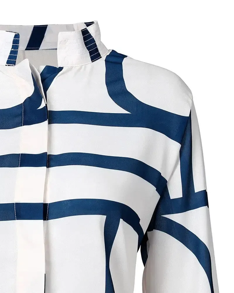 Xieyinshe - Long Sleeve Striped Casual Shirt