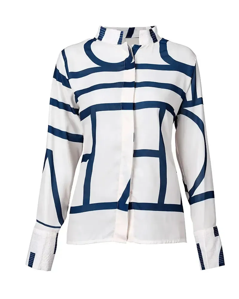 Xieyinshe - Long Sleeve Striped Casual Shirt