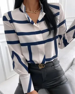 Xieyinshe - Long Sleeve Striped Casual Shirt