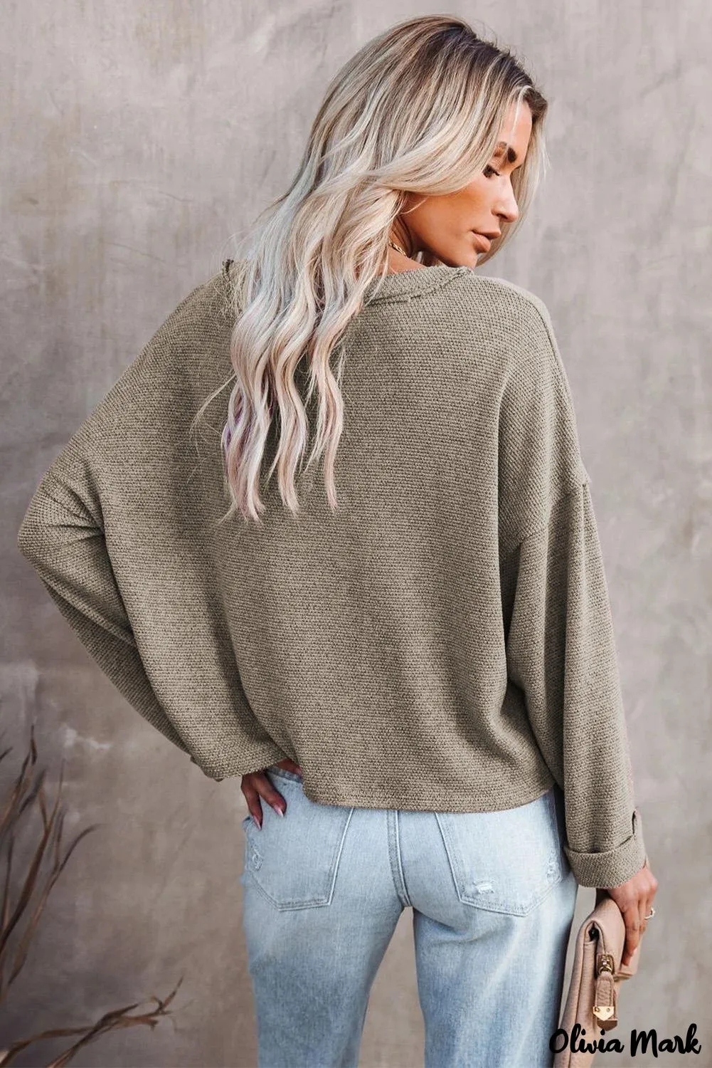 Xieyinshe - Loose buttoned khaki long sleeve shirt