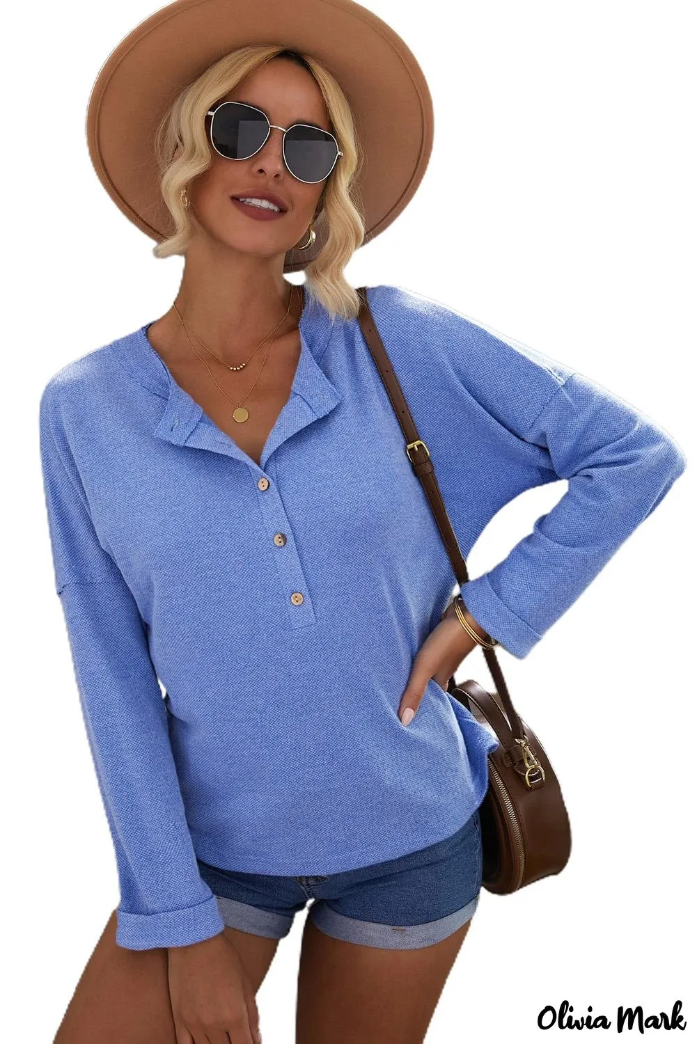 Xieyinshe - Loose buttoned khaki long sleeve shirt