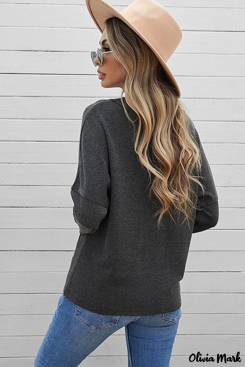 Xieyinshe - Loose buttoned khaki long sleeve shirt