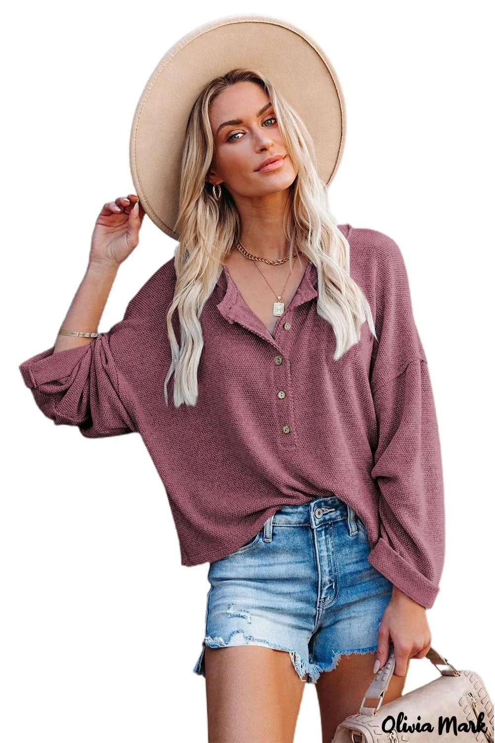 Xieyinshe - Loose buttoned khaki long sleeve shirt