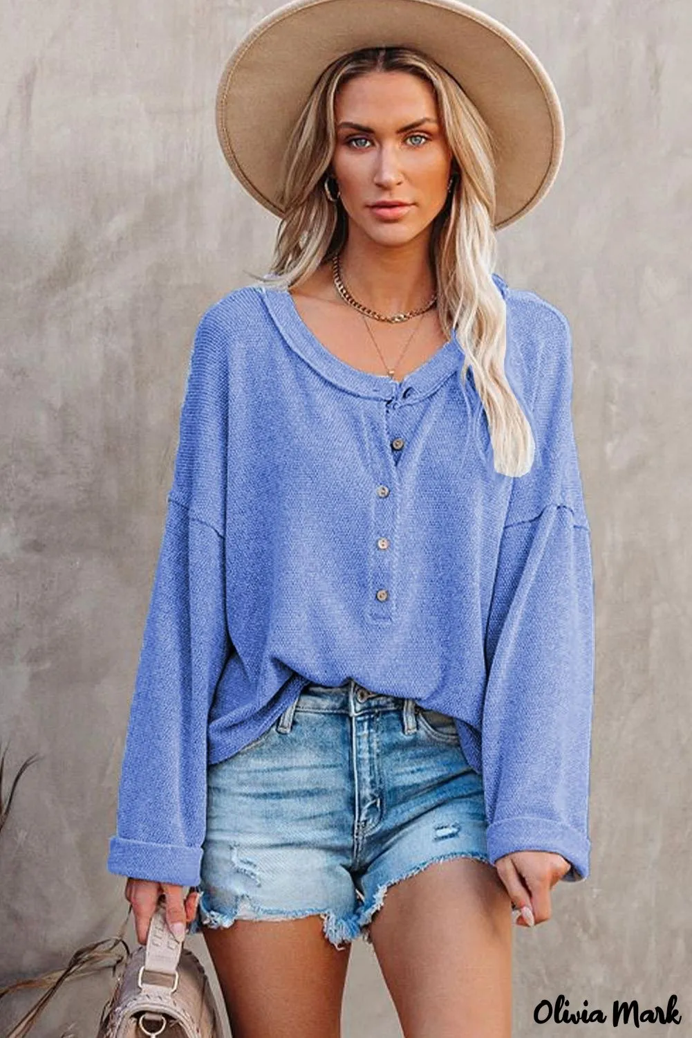 Xieyinshe - Loose buttoned khaki long sleeve shirt