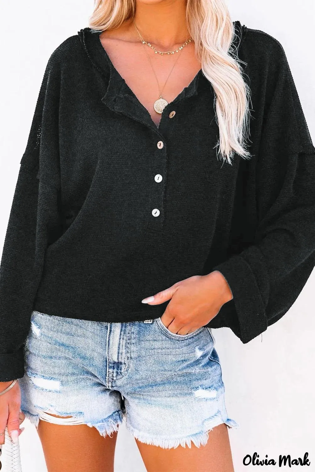 Xieyinshe - Loose buttoned khaki long sleeve shirt